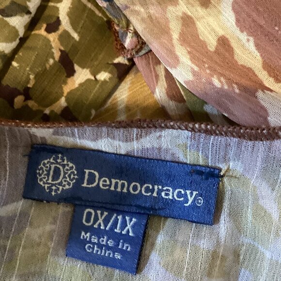 Democracy Bell Sleeve Open Kimono Colorful Animal Print Sz 0X/1X #313E - Picture 5 of 7